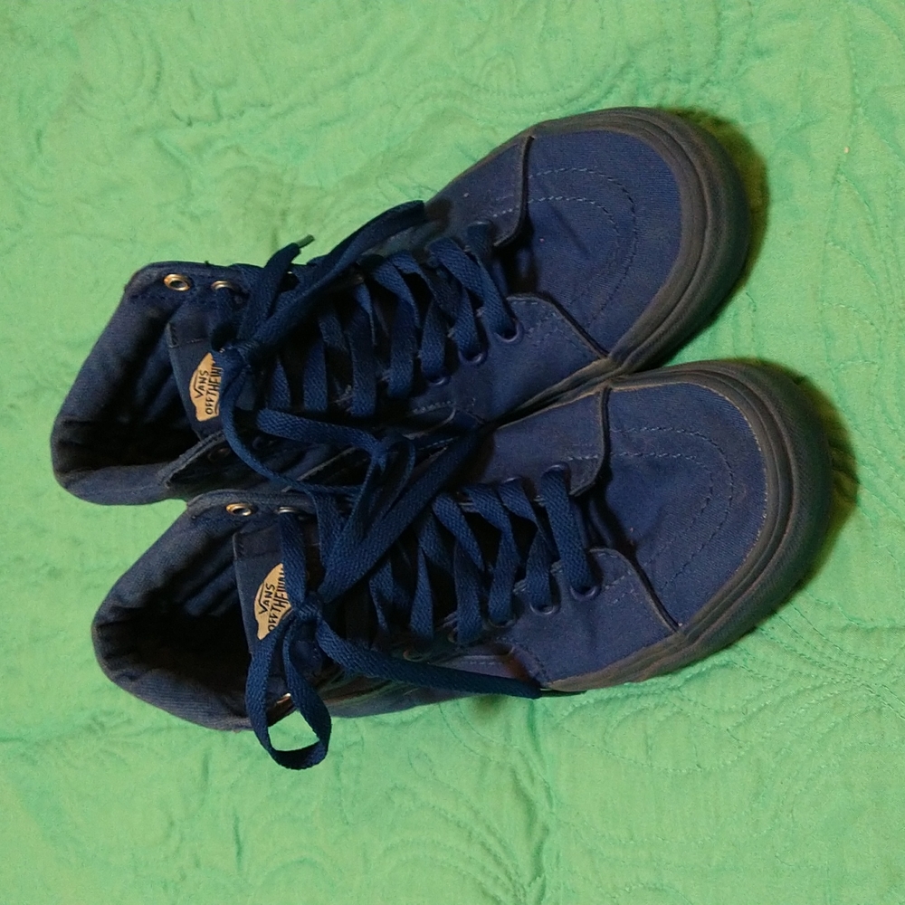 Vans high top blue shoes mens